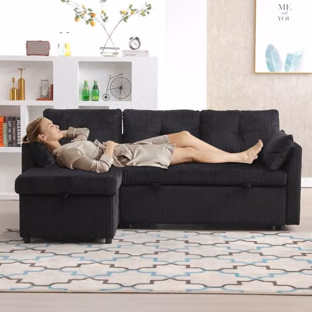 Divano Letto Angolare con Contenitore e Chaise Longue ¨C MINIMAL ¨C Modulare