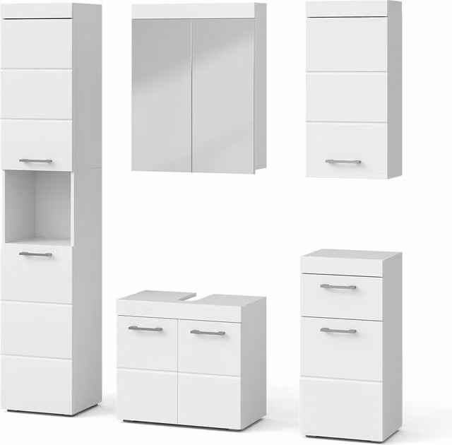 Set di mobili da bagno Luna Bianco 5 pezzi Vicco