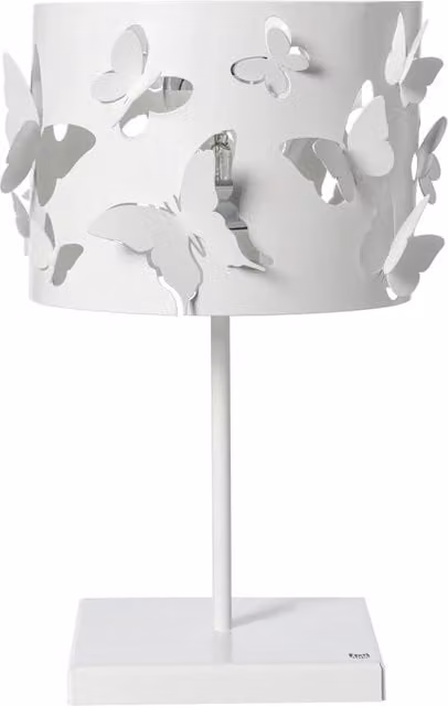 Lampada da tavolo Farfallosa Arti & Mestieri in metallo bianco con attacco E27 L/P/H: 20 x 20 x 37,2 cm
