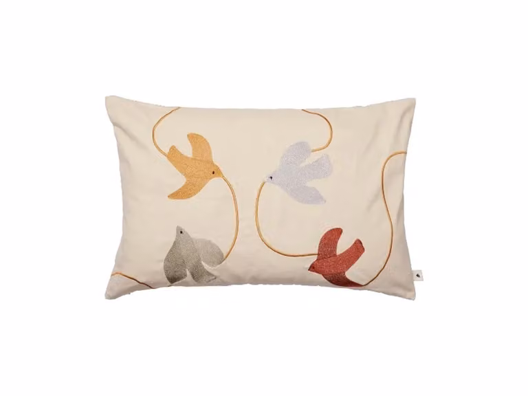 Swif Bird Embroidered Cuscino - Rettangolare