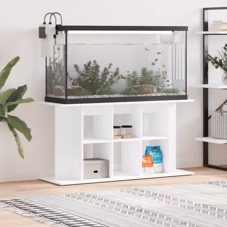 vidaXL Supporto per Acquario in Legno Multistrato Bianco, L/P/H: 120 x 40 x 60 cm