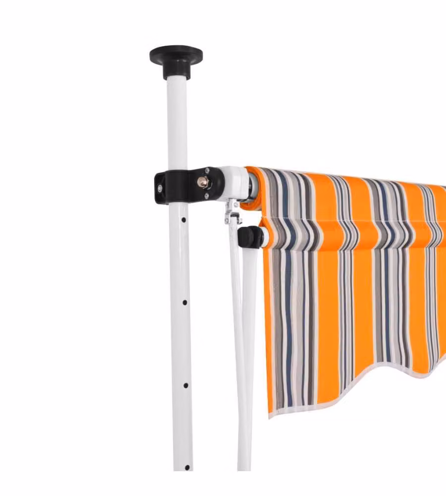 Tenda da Sole Retrattile Manuale 300 cm a Strisce Blu e Gialle