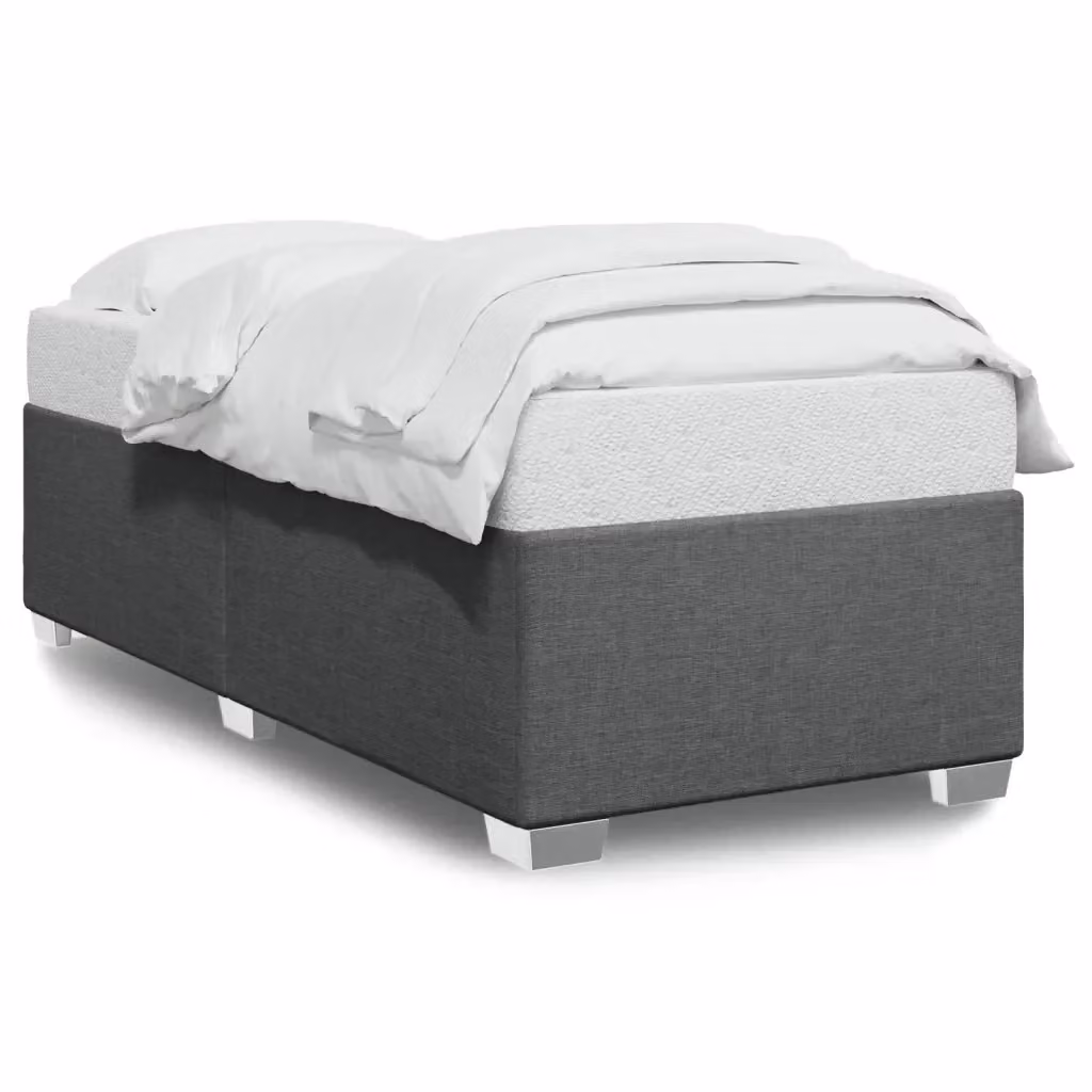 vidaXL Giroletto senza Materasso in Tessuto Grigio con Doghe in Legno L/P: 90 x 190 cm – 2