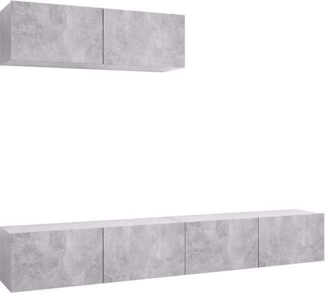 Mobili Porta TV 3 pz | Armadietto TV | Mobile Porta TV Grigio Cemento in Legno Multistrato