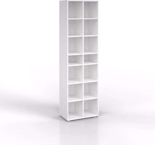 Scarpiera Vicco Paris Bianco con 22 scomparti L: 52.4 cm, P: 33.3 cm, H: 183.3 cm