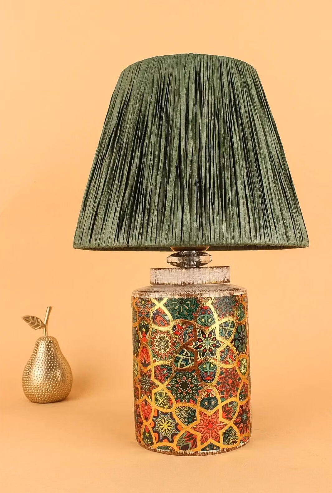 Opviq, YL683, lampada da scrivania, CORPO IN Vetroceramica, verde, 38 x 25 x 25 cm