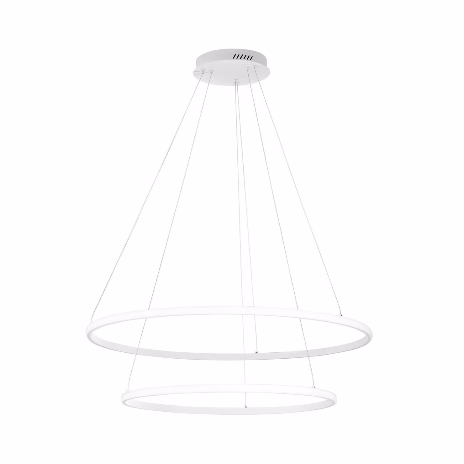 Luce Ambiente Design Lampada LED a sospensione Axis, Ø 80/60 cm, bianca, metallo, CCT Axis, Bianco / Opale, Soggiorno / Sala da pranzo, Metallo, Moderno