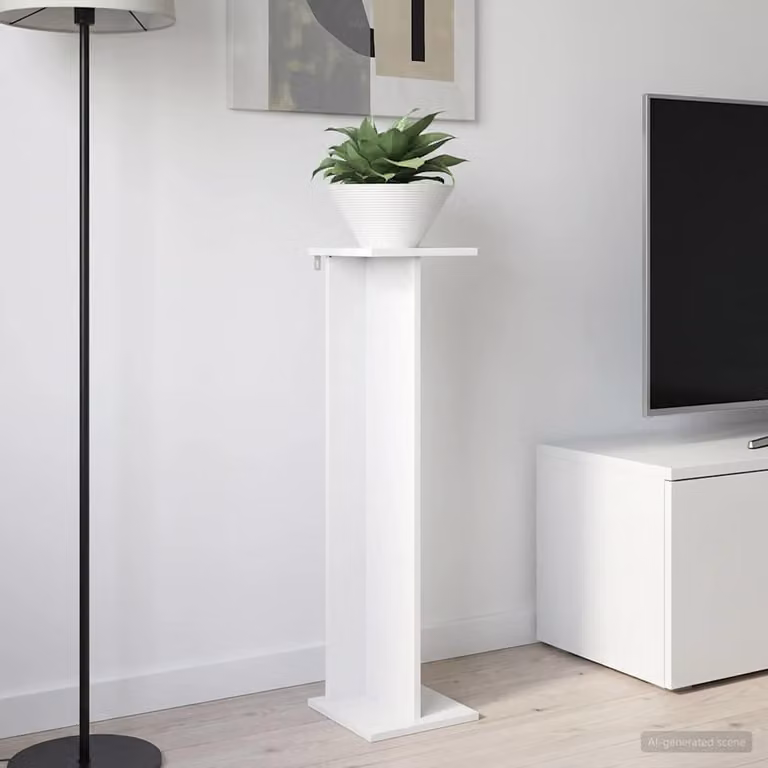 vidaXL Supporto per piante moderno in legno MDF Bianco L/P/H: 25 x 25,5 x 100,5 cm