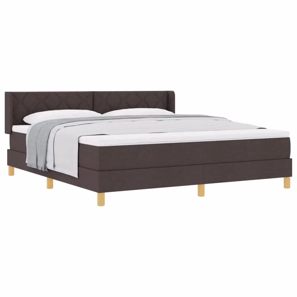 Letto a molle moderno vidaXL con testiera in tessuto marrone L: 180 cm, P: 200 cm – 2