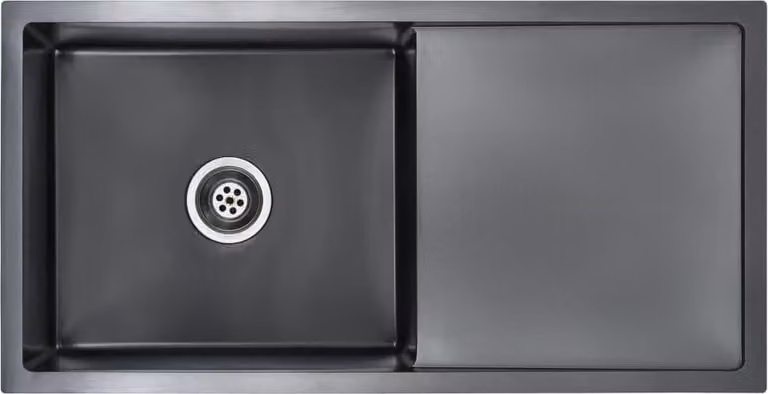 Lavello da Cucina Lavorato a Mano Nero in Acciaio Inox