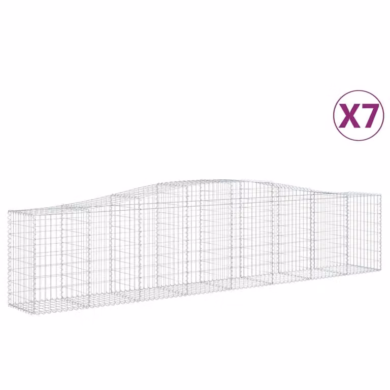 Cesti Gabbioni ad Arco 7 pz 400x50x80/100 cm Ferro Zincato