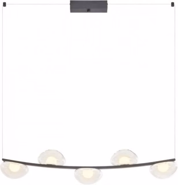 Lampada a sospensione lineare Redo Group Sinclair con LED dimmabile in metallo e vetro disponibile in finiture oro/ottone, nero, bianco o trasparente