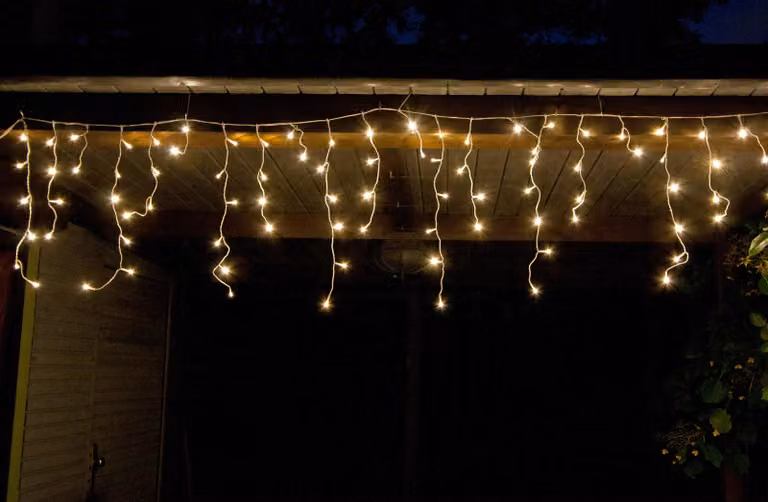 Catena luminosa LED a pioggia di ghiaccio 24 m, 960 LED bianco caldo, timer, bianco, IP44
