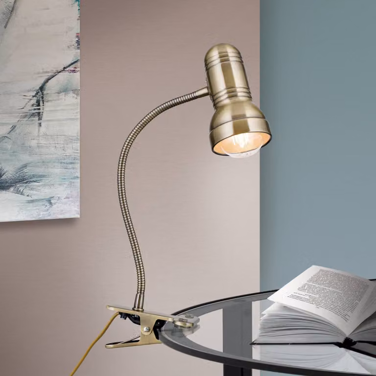 ORION Lampada con morsetto SAMALA, Bronzo / Ottone antico, Studio / Ufficio, Metallo, Moderno, Lampada con morsetto