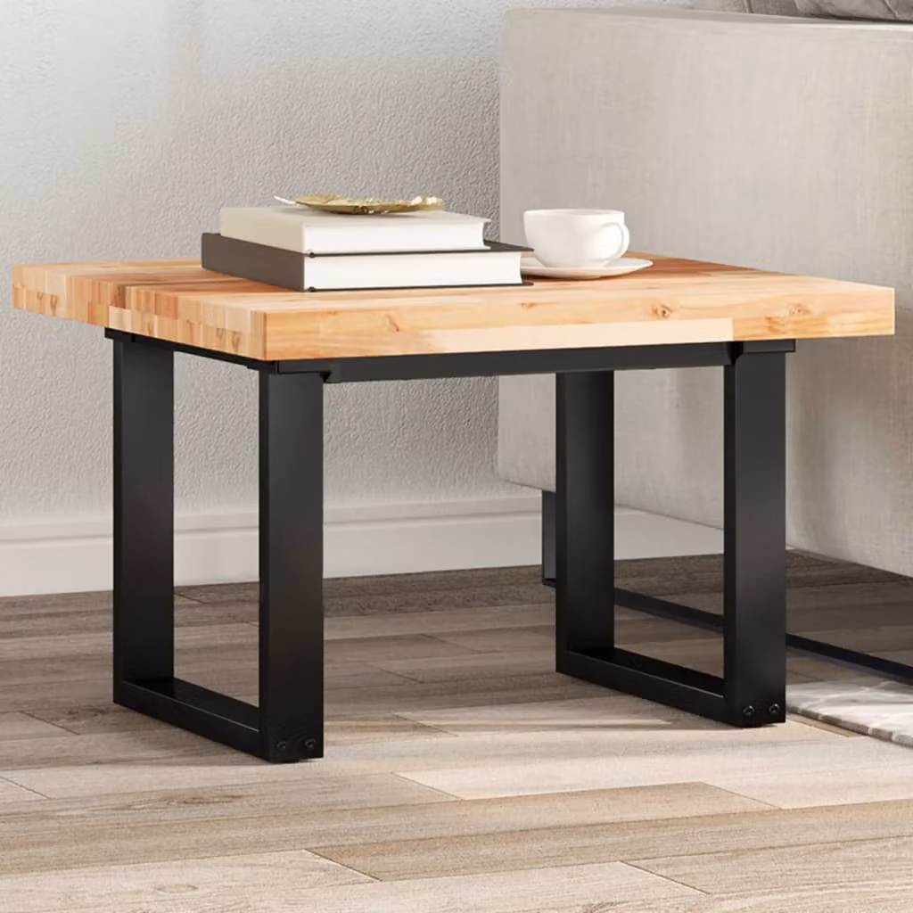 Piano Tavolo Quadrato in Legno Massello di Acacia Oiled Marrone vidaXL L/P/H: 60 x 60 x 4 cm