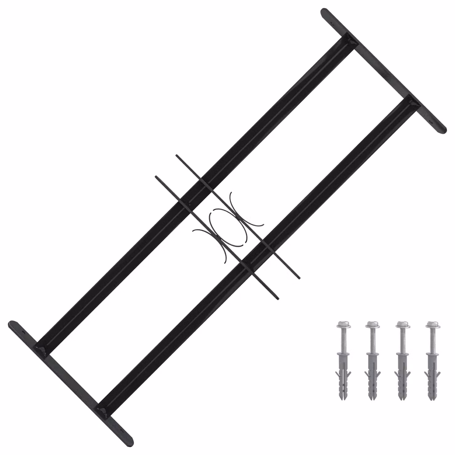 Griglia di sicurezza per finestra vidaXL in acciaio zincato nero L: 76 cm, H: 30 cm