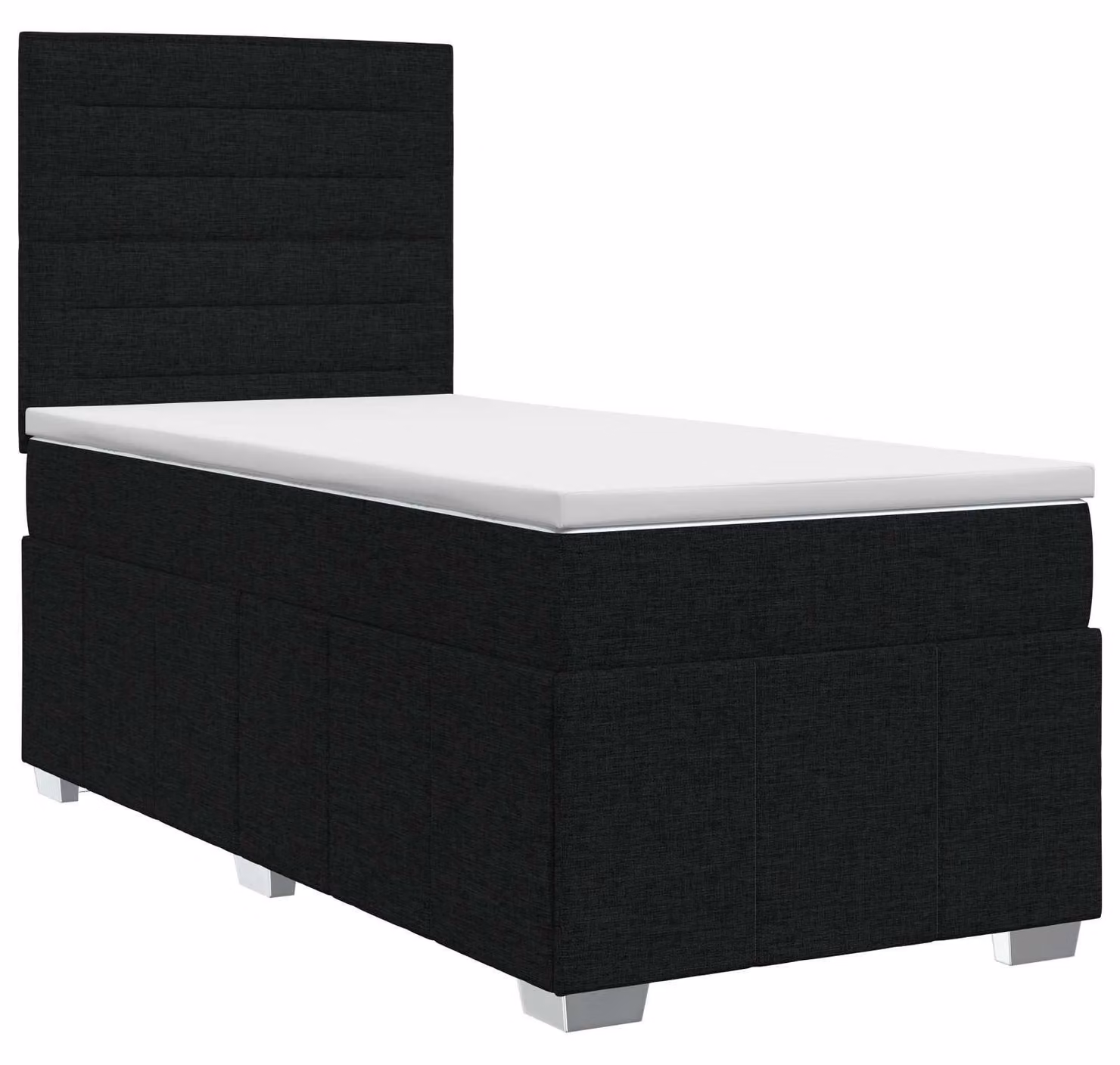 Letto a molle con materasso nero 100 x 200 cm in tessuto