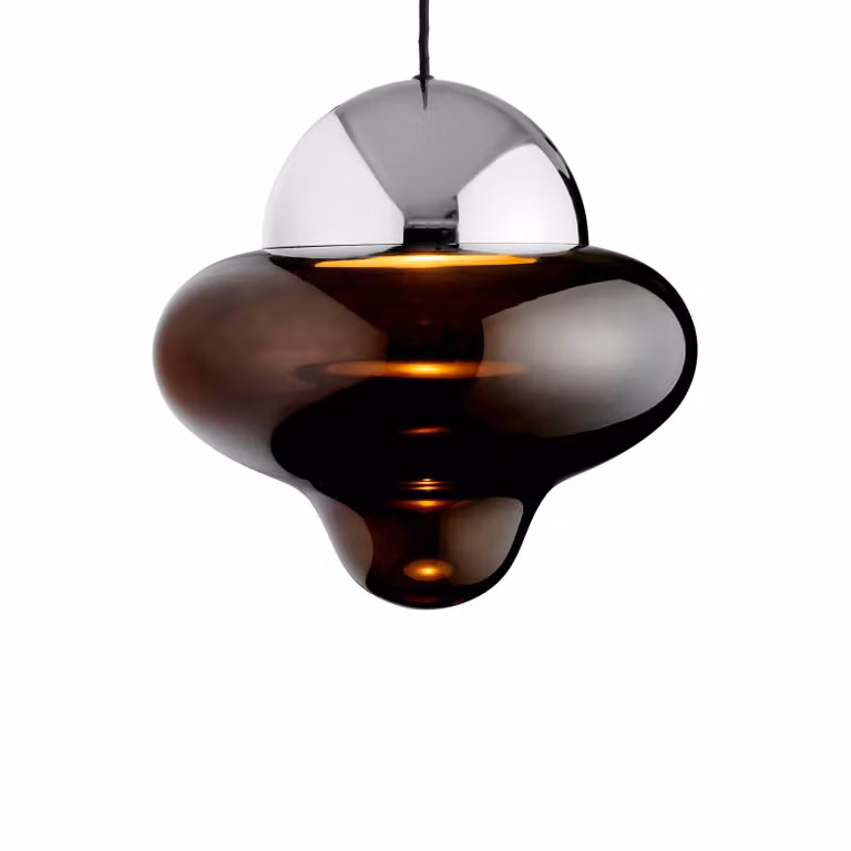 DESIGN BY US Lampada a sospensione Nutty XL, dimmerabile, Cromo / Argento, Soggiorno / Sala da pranzo, Metallo, Design, Lampada a sospensione