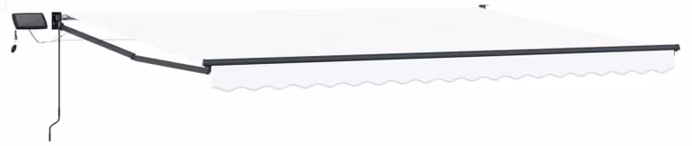 Tenda retrattile manuale con LED Bianco e Antracite 4 × 3 m