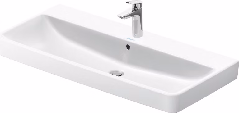 Duravit No.1 lavabo, 1 trou de robinetterie, avec trop-plein, 1000x460mm, partie inférieure vitrifiée, 23751000002, 23751000002