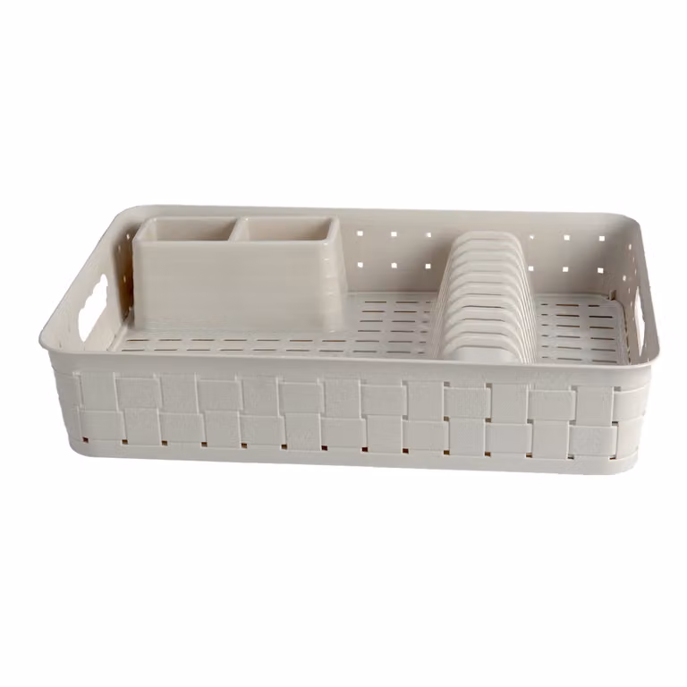 Scolapiatti Country Lega bianco rettangolare L: 44 cm, P: 30 cm