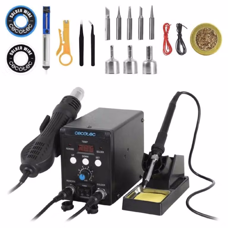 Cecotec Stazione di Saldatura ad Aria Calda TotalSoldier Station 6500, 60 W di Potenza, Temperatura Regolabile