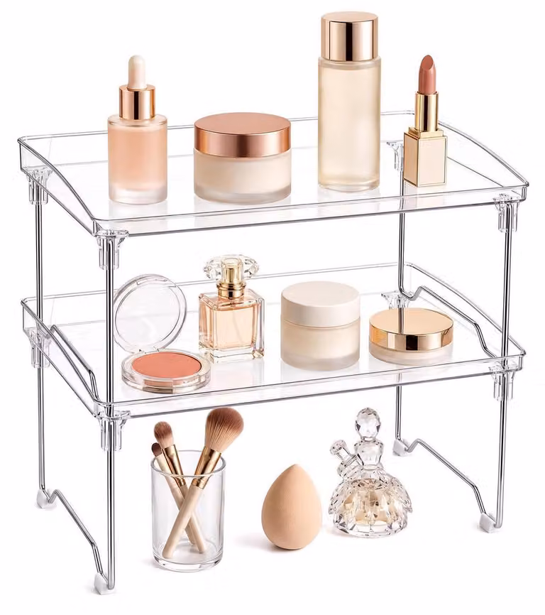 Set da 2 contenitori per spezie, organizer per la cucina, impilabili, realizzati in materiale PP