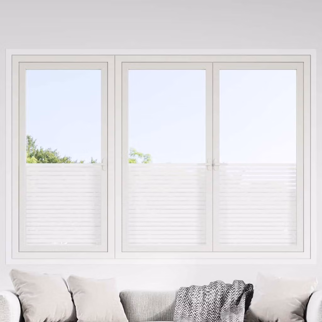 Pellicola statica per finestre con motivo tende vidaXL in PVC, colore bianco e trasparente, L: 60 cm x P: 500 cm