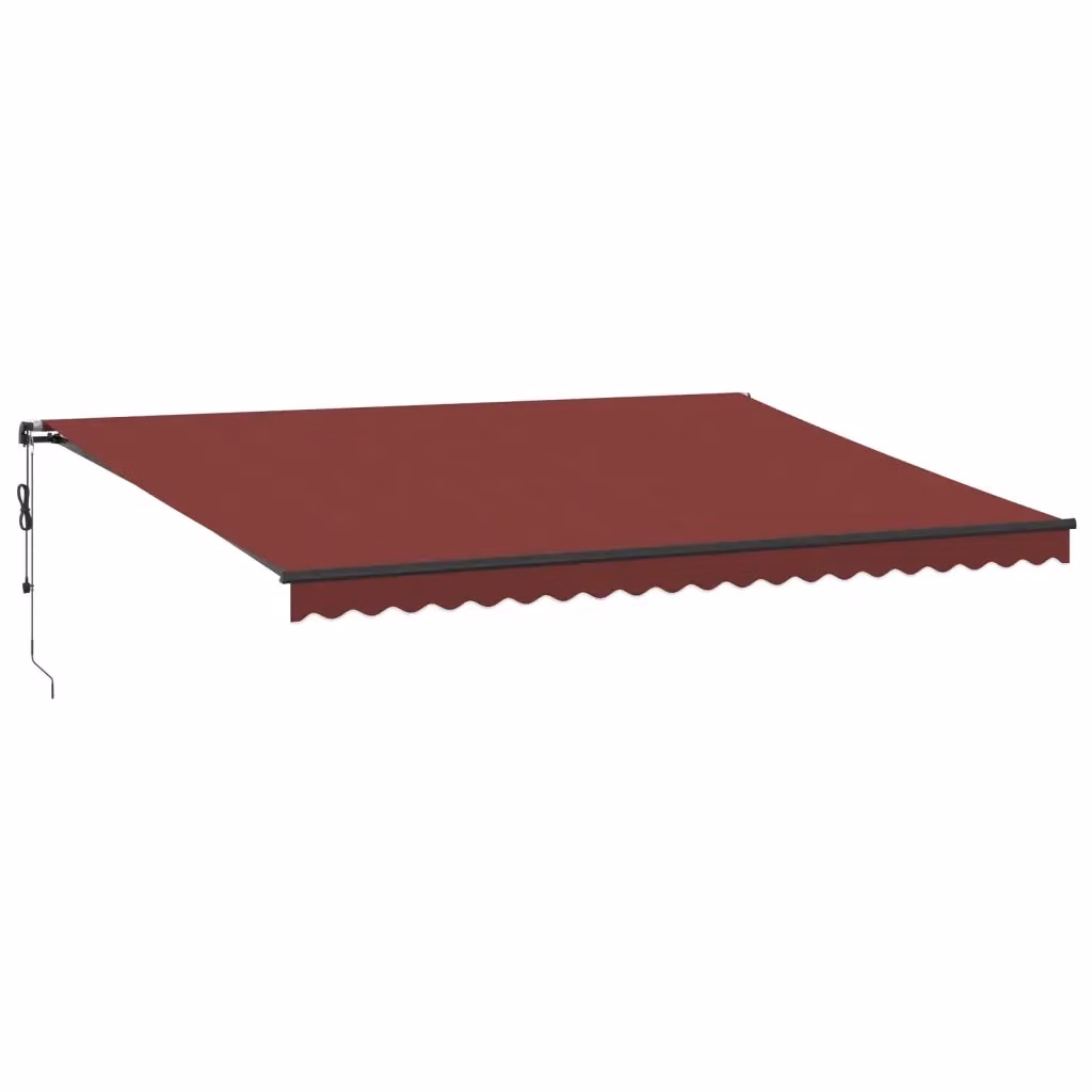 Tenda da Sole Retrattile Automatica con LED VIDAXL in Alluminio e Poliestere, L: 500 cm, P: 350 cm, Colore Antracite e Rosso – 2