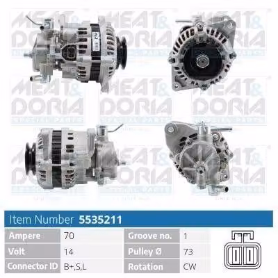 MEAT & DORIA 5535211 Alternatore 70 A 14 V per SUZUKI Grand Vitara I SUV (FT, HT) e Vitara SUV (ET, TA, TD)