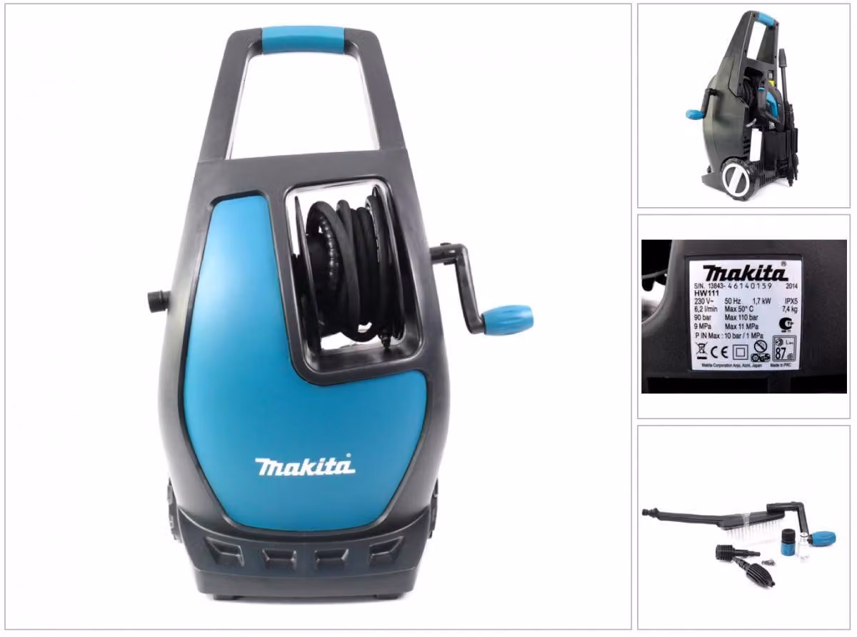 Idropulitrice Makita 1700W 100 bar blu e nera