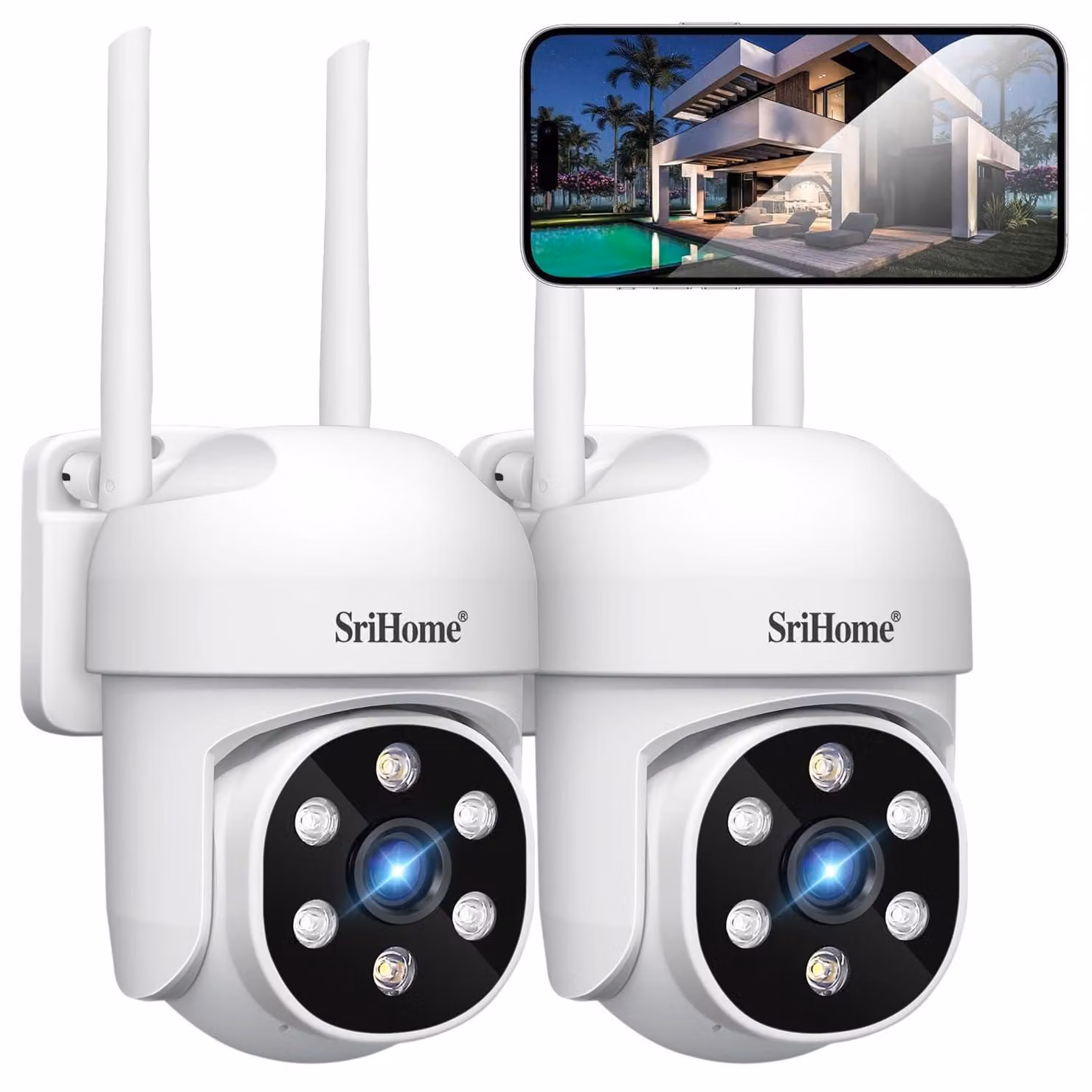 Telecamera di sicurezza 1080P WiFi con rotazione a 360° - Sensore di movimento, visione notturna