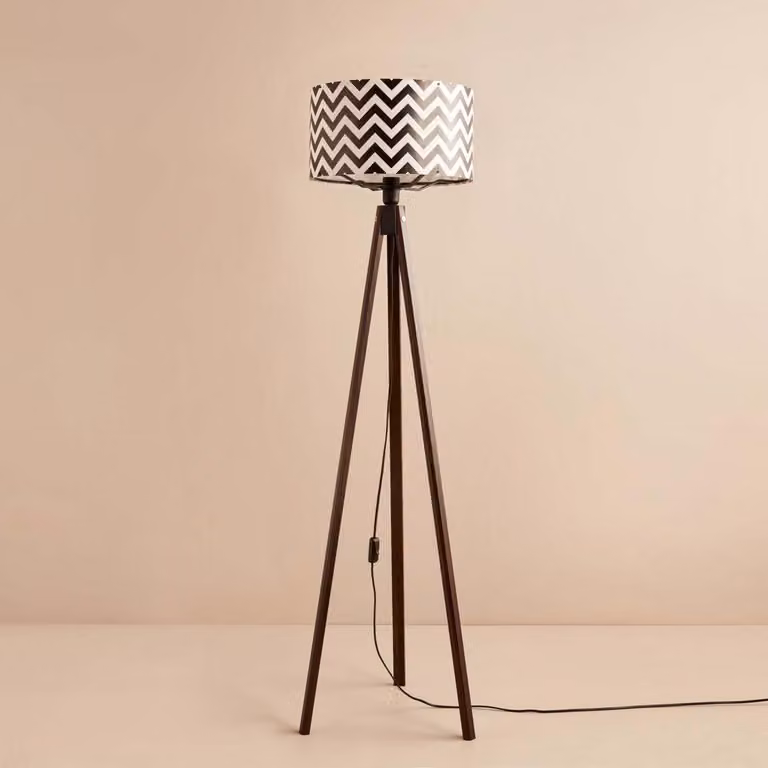 Opviq, AYD-3462, lampada da terra, 100 % tessuto, nero, 21 x 21 x 140 cm