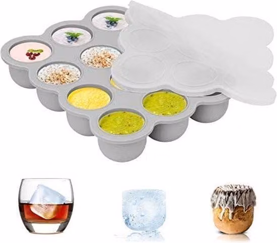 Contenitore in silicone per alimenti per bambini, riutilizzabile, per verdure, frutta e salse