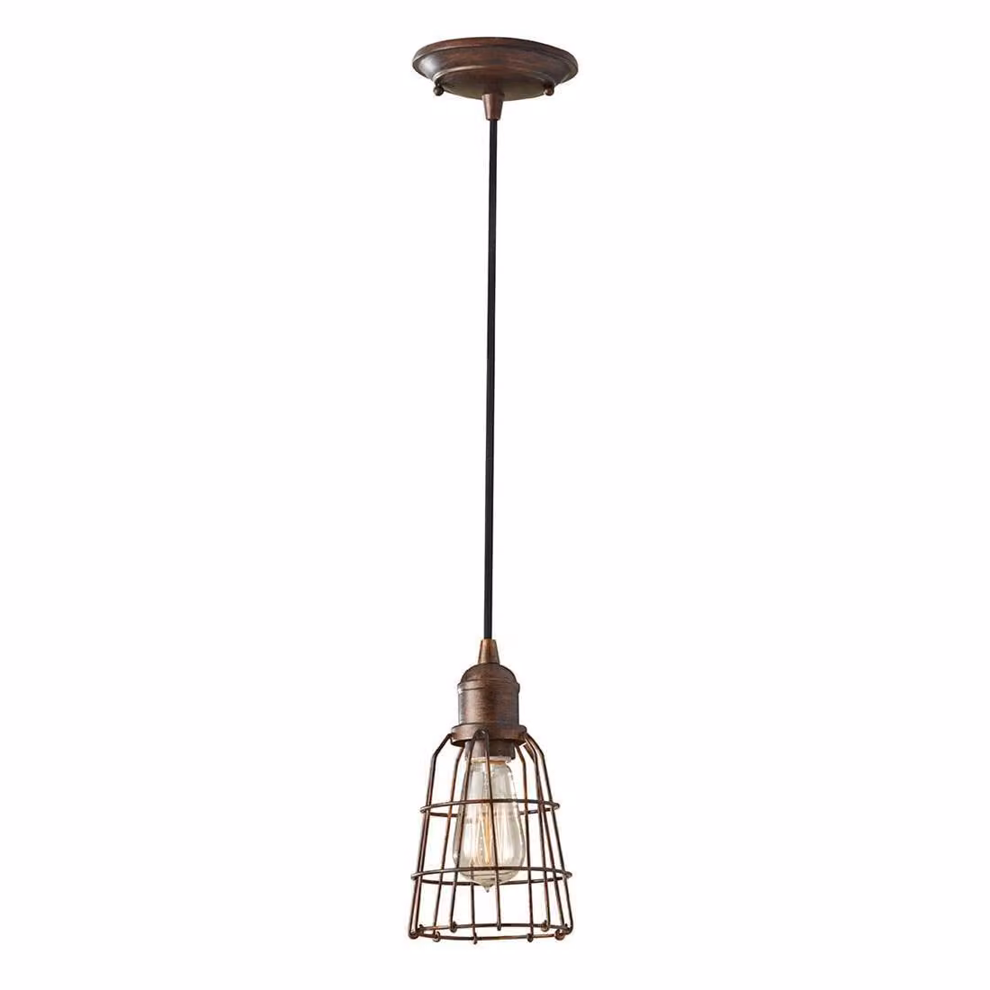 Lampada a sospensione Urban Renewal, bronzo parigino, 1xE27x60W, metallo, dimensioni: 480,3x13,2x13,2 cm, IP20, Feiss