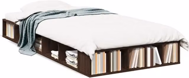 Letto singolo | Letto per adulti | Giroletto Rovere Marrone 90x200 cm in Legno Multistrato