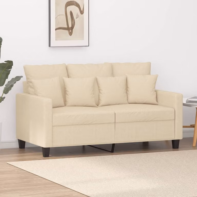 Divano Maison Exclusive, due posti, color crema, 120 cm, rivestito in tessuto