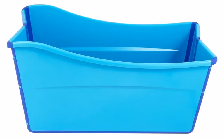 Vasca da bagno portatile per uso domestico, design pieghevole, materiale resistente, colore blu