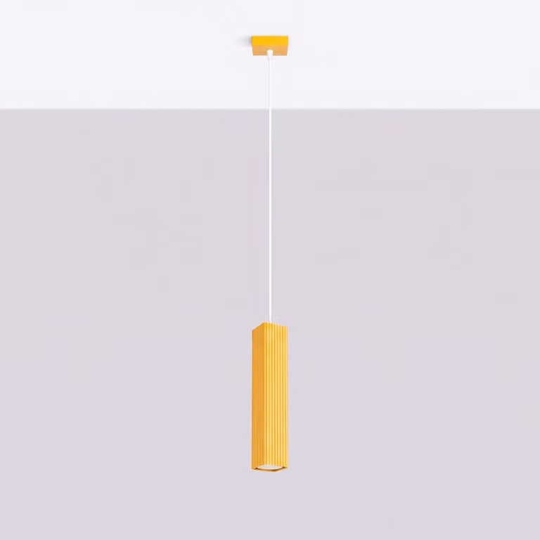Lampada a sospensione RAYO 1 gialla 1xGU10 10W alluminio 118x8x8cm Sollux Lighting