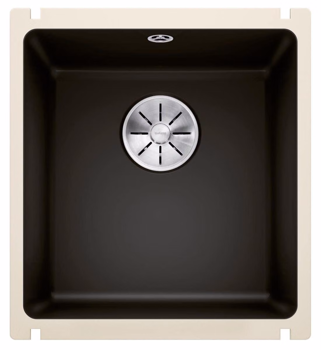 Lavello da cucina in Silgranit, colore grigio ardesia, dimensioni 414x456 mm, con base da 45 cm