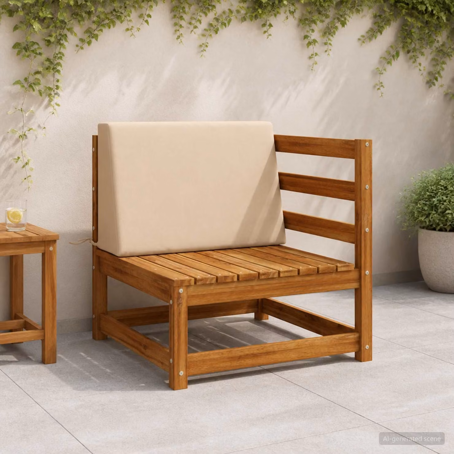 Cuscino schienale vidaXL SOEST in poliestere, beige, L 60 x P 20 x H 40 cm