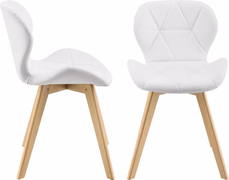 Sedia da pranzo 'Älmhult' set di 2 78x47x52 cm in Pelle finta bianca