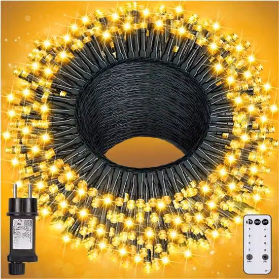 800 luci LED natalizie da esterno - 8 modalità - Con telecomando e timer - IP65 - Per decorazioni festive in terrazza