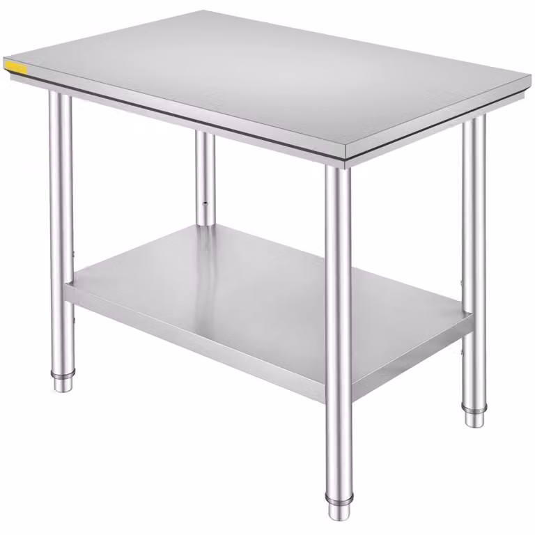 Tavolo da lavoro e artigianale in acciaio inox 900 x 600 x 70 mm - Utilizzo versatile per la preparazione dei cibi, il cucito, il lavaggio, l'artigianato, il garage e altro ancora