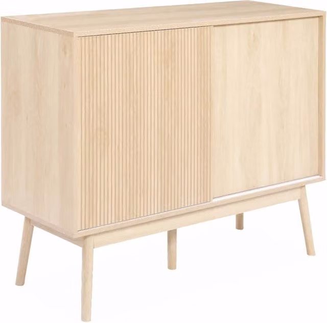 Credenza in stile scandinavo Sweeek in legno di pino, marrone e beige