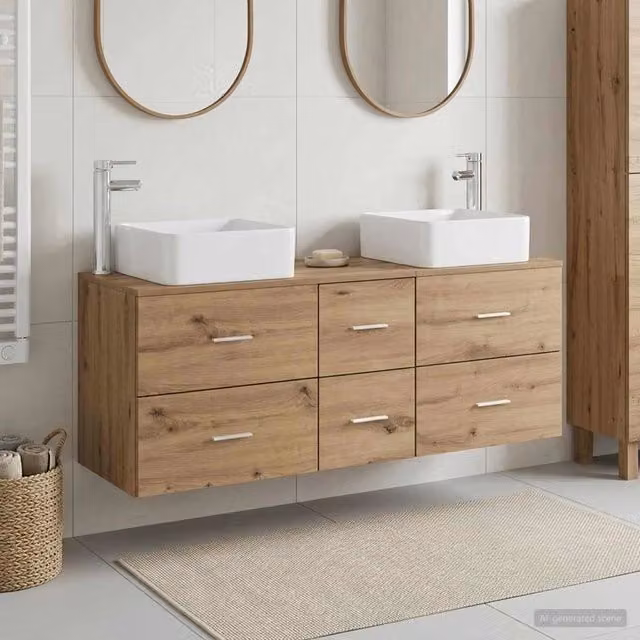 Set di Armadi da Bagno 3 pz Rovere Artigianale 3405834