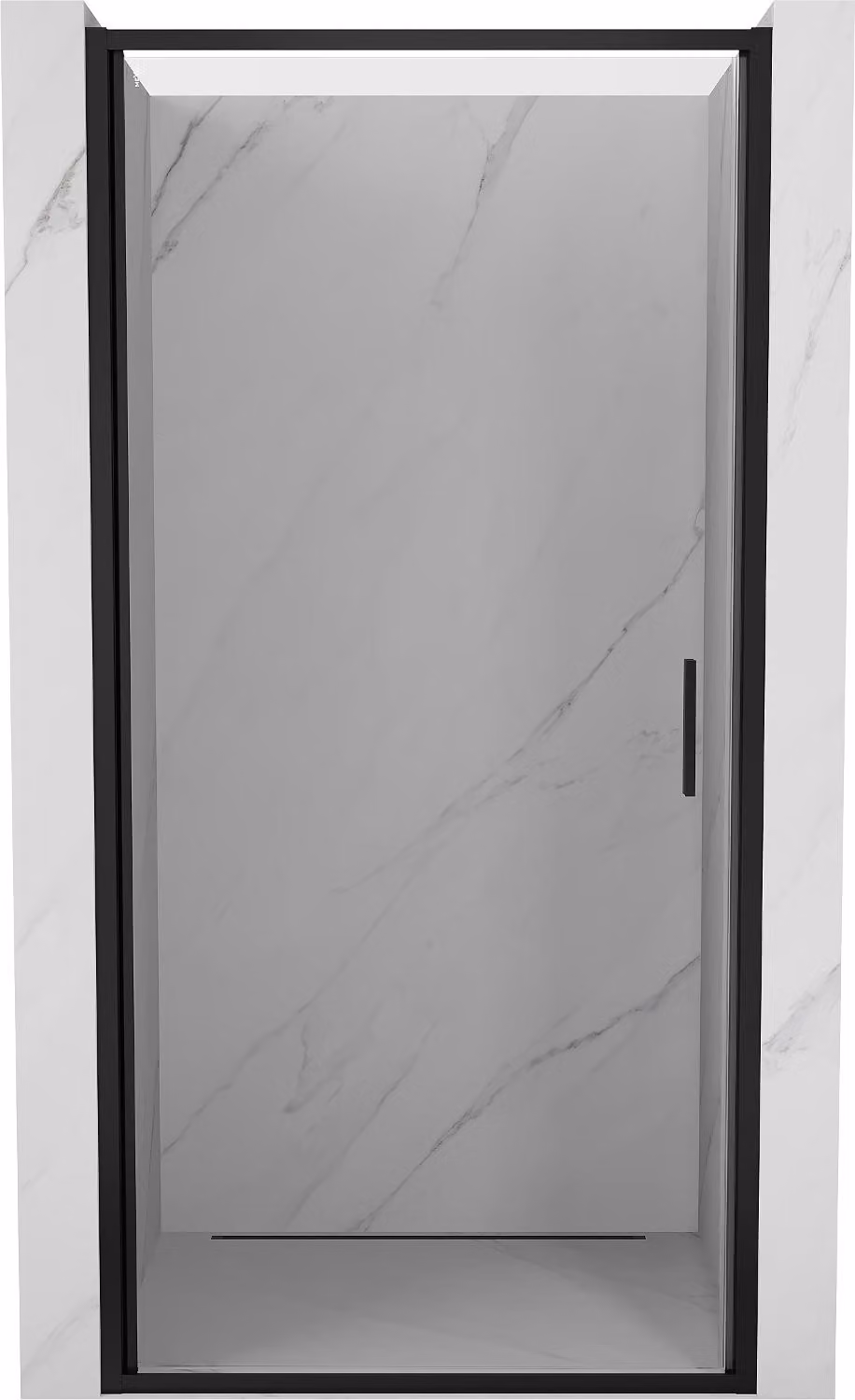 Mexen Exo porta doccia a battente 90 cm, trasparente, nero - 817-090-000-70-00