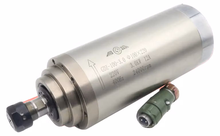 Mandrino raffreddato ad acqua, potenza 3 kW, 10-24.000 giri/min, solo mandrino, 220 V