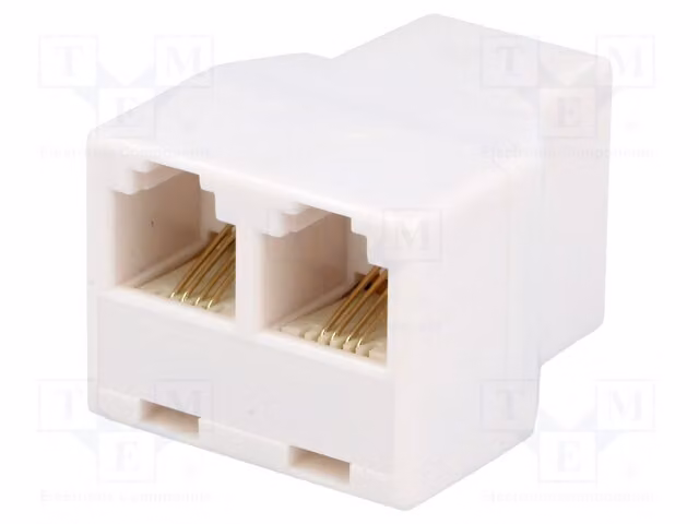 1 x Sistema di distribuzione: connettore RJ11 a 6 poli e 4 contatti, 2 connettori RJ11, connettori RJ