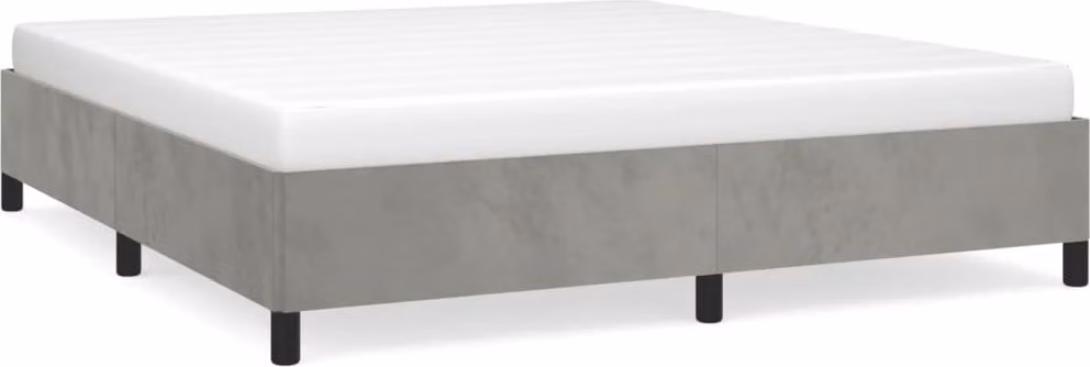Giroletto senza Materasso Grigio Chiaro 180x200 cm Velluto